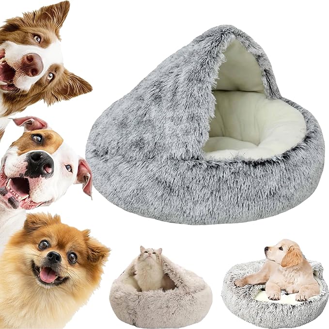 Soft Plush Bed with Cover for Small Dogs