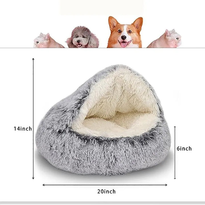 Soft Plush Bed with Cover for Small Dogs